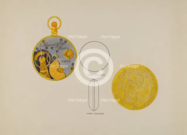 Watch, Frame and Case, c. 1936. Creator: Harry G Aberdeen.