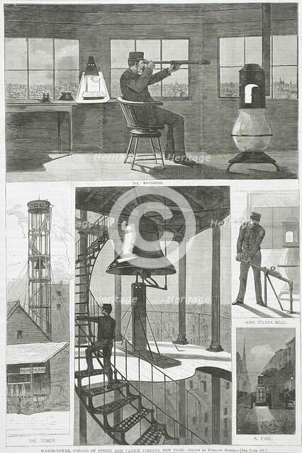 Watch-Tower, Corner of Spring and Varick Streets, New York, 1874. Creator: Unknown.