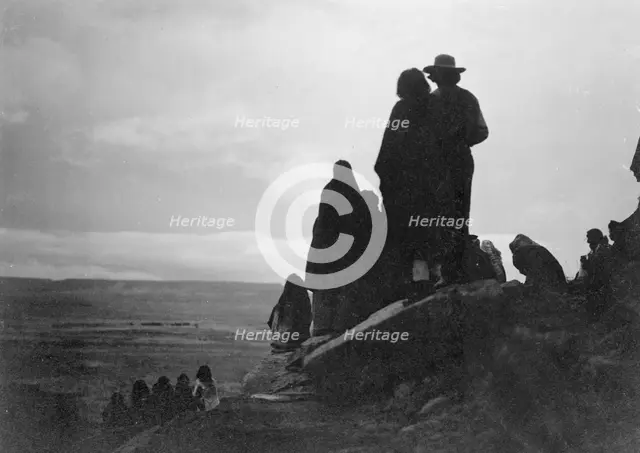 Watching the morning races, c1905. Creator: Edward Sheriff Curtis.