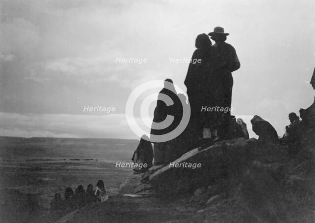 Watching the morning races, c1905. Creator: Edward Sheriff Curtis.