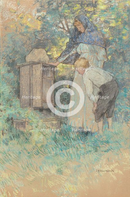 Watching the Bees, 1896. Creator: Julian Alden Weir.