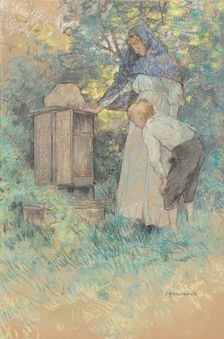 Watching the Bees, 1896. Creator: Julian Alden Weir