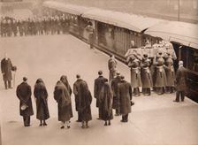 Watching the coffin, covered by the Royal Standard 1936