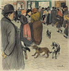 Watching the Crowd, late 19th-early 20th century. Creator: Theophile Alexandre Steinlen