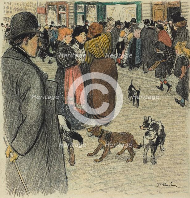 Watching the Crowd, late 19th-early 20th century. Creator: Theophile Alexandre Steinlen.