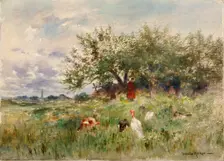 Watching the Turkeys, late 19th-early 20th century. Creator: Horatio Walker