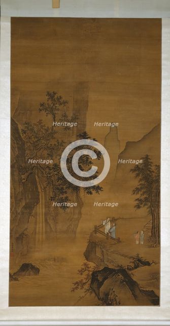 Watching the Waterfall, Ming dynasty (1368-1644), 15th century. Creator: Xia Kui.