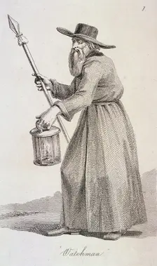 Watchman (c1640?), Cries of London, (c1819?). Artist: John Thomas Smith