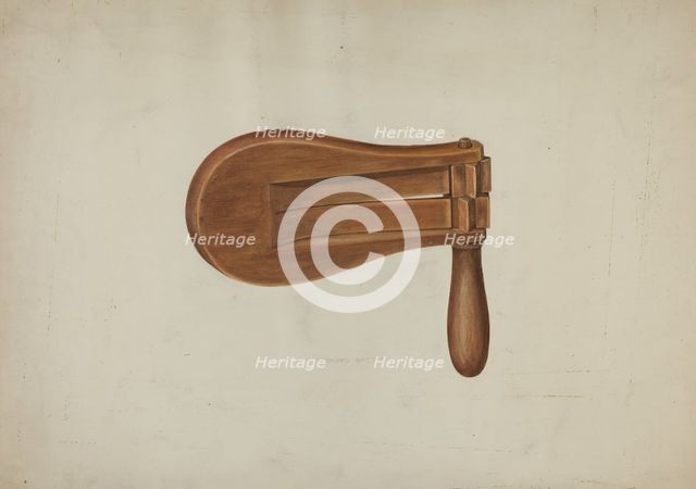 Watchman's Rattle, c. 1941. Creator: Leonard Battee.