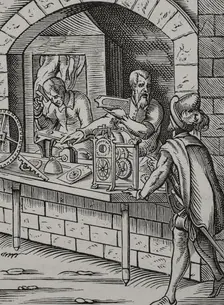 Watchmaker workshop, 16th century (1877). Creator: Jost Ammon