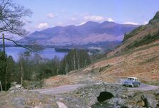 Watendlath Bridge with Derwentwater and Skiddaw Beyond, Lake District, Cumberland, c1960. Artist: CM Dixon