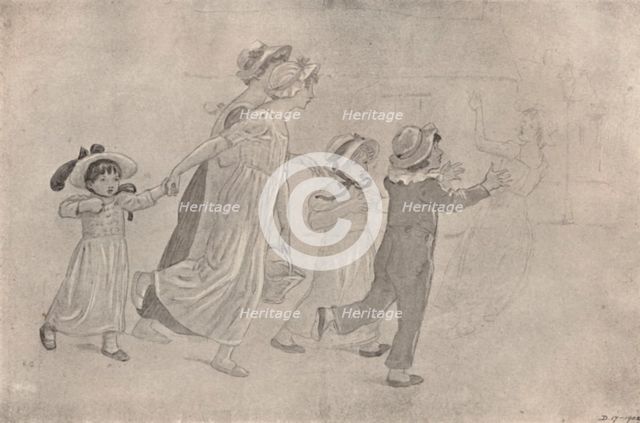 'Water-Colour Drawing for Colour Wood-Block Print', 1880-1890, (1923). Artist: Catherine Greenaway.