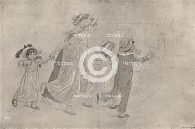 'Water-Colour Drawing for Colour Wood-Block Print', 1880-1890, (1923). Artist: Catherine Greenaway.