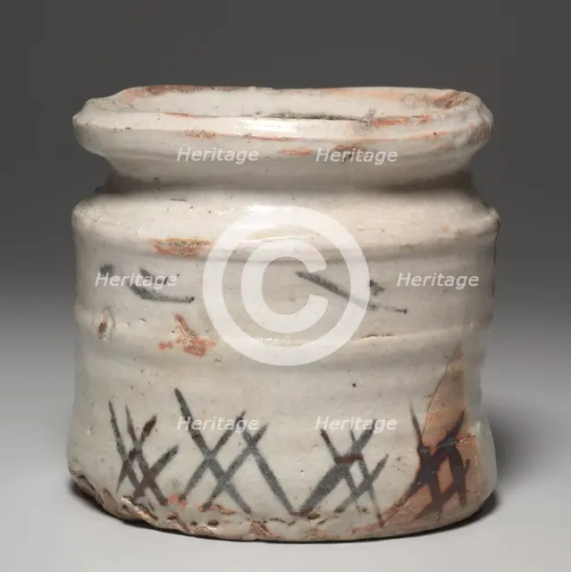 Water Container (Mizusashi) with Grasses, late 1500s-early 1600s. Creator: Unknown.