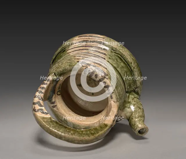 Water Container in the Shape of a Kettle: Oribe Ware, early 17th century. Creator: Unknown.