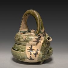 Water Container in the Shape of a Kettle: Oribe Ware, early 17th century. Creator: Unknown