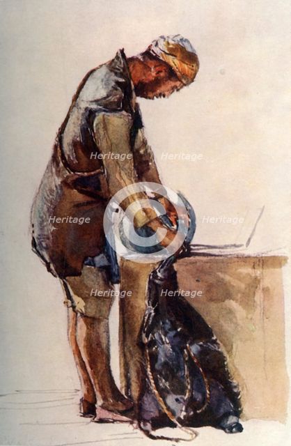 'Water-Carrier Filling Skin, Jerusalem', 1902. Creator: John Fulleylove.