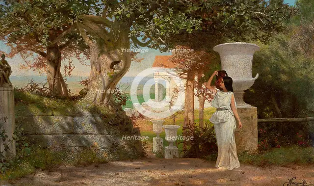 Water Carrier in an Antique Landscape with Olive Trees. Artist: Siemiradzki, Henryk (1843-1902)