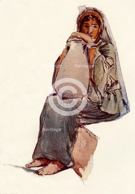 'Water-Carrier (Seated Figure), Jerusalem', 1902. Creator: John Fulleylove.