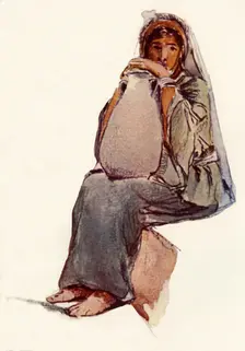 Water-Carrier (Seated Figure), Jerusalem 1902. Creator: John Fulleylove