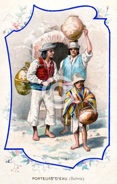 Water carriers, Bolivia, 1911. Artist: Unknown