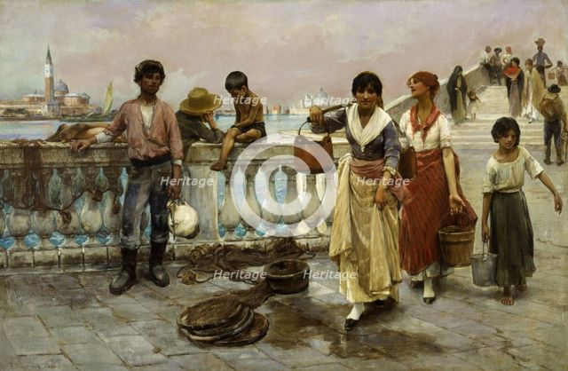 Water Carriers, Venice, 1884. Creator: Frank Duveneck.