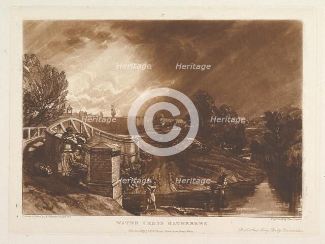 Water Cress Gatherers, Rails Head Ferry Bridge, Twickenham (Liber Studiorum, pa..., January 1, 1819. Creator: JMW Turner.