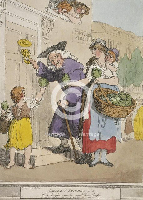 'Water Cresses, come buy my Water Cresses', plate V of Cries of London, 1799. Artist: H Merke