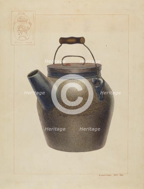 Water Crock, c. 1938. Creator: Vincent P. Rosel.