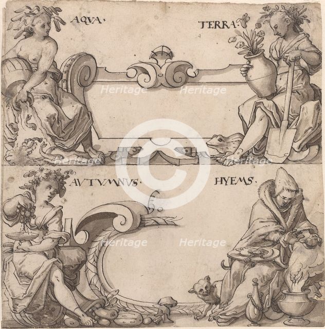Water and Earth/Autumn and Winter, late 16th century. Creator: Unknown.