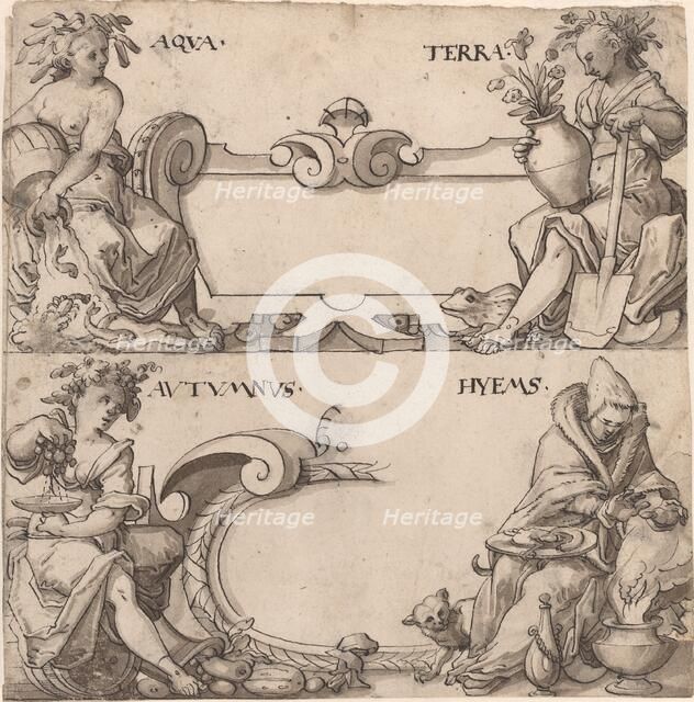 Water and Earth/Autumn and Winter, late 16th century. Creator: Unknown.