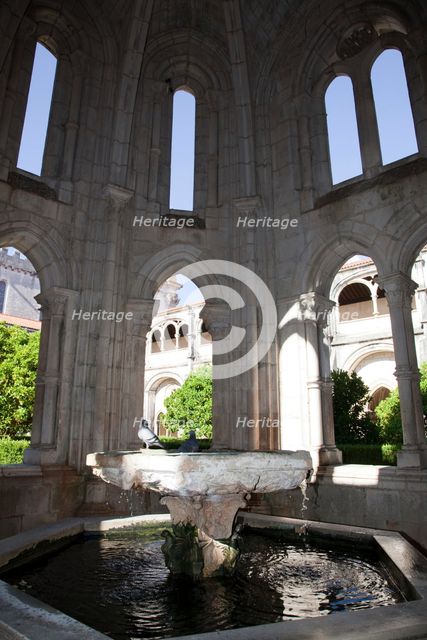 Water basin, Cloisters of King Dinis, Monastery of Alcobaca, Alcobaca, Portugal, 2009. Creator: Samuel Magal.