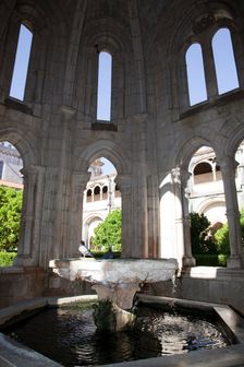 Water basin, Cloisters of King Dinis, Monastery of Alcobaca, Alcobaca, Portugal, 2009. Creator: Samuel Magal