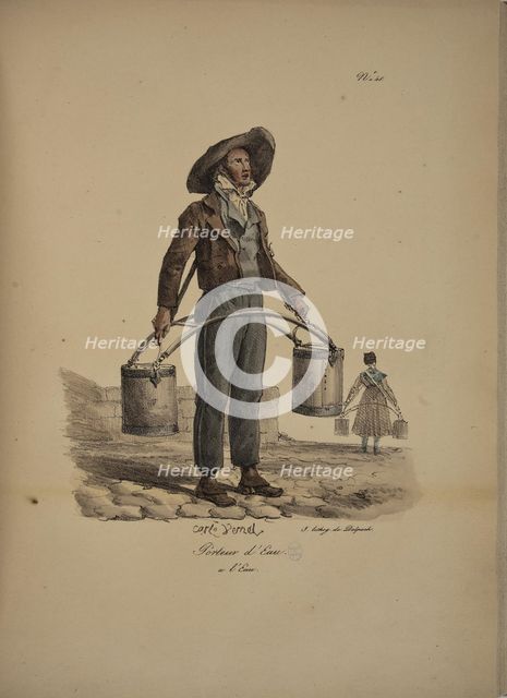 Water Bearer. From the Series "Cris de Paris" (The Cries of Paris), 1815. Creator: Vernet, Carle (1758-1836).