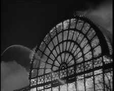 Water Being Sprayed on the Crystal Palace Fire, 1936. Creator: British Pathe Ltd