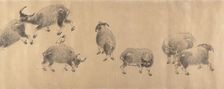 Water Buffaloes, dated 1639. Creator: Zhang Hong