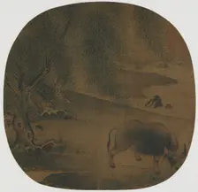 Water Buffalo and Herdboy under Willows, 13th century. Creator: Unknown