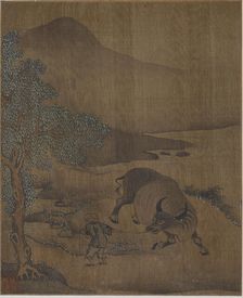 Water Buffalo and Herdboy, Possibly Ming dynasty, 1368-1644. Creator: Unknown