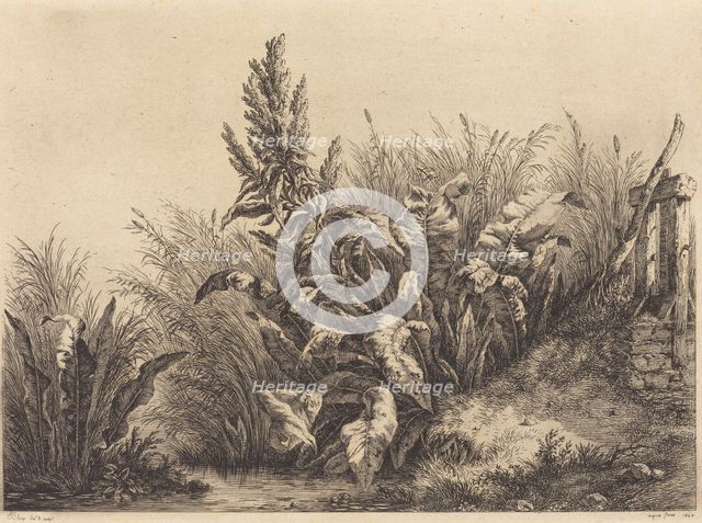 Water Dock, 1840. Creator: Eugene Blery.