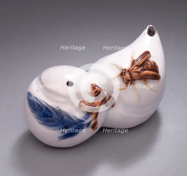 Water Dropper (suiteki) in the Form of Two Chestnuts and a Wasp, Late 19th century. Creator: Unknown.