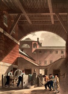 Water engine at Cold Bath Fields Prison, London, 1808. Creators: Augustus Charles Pugin, Thomas Rowlandson