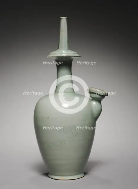 Water Ewer for Rituals (Kundika) with Incised Parrot Design, 1100s. Creator: Unknown.