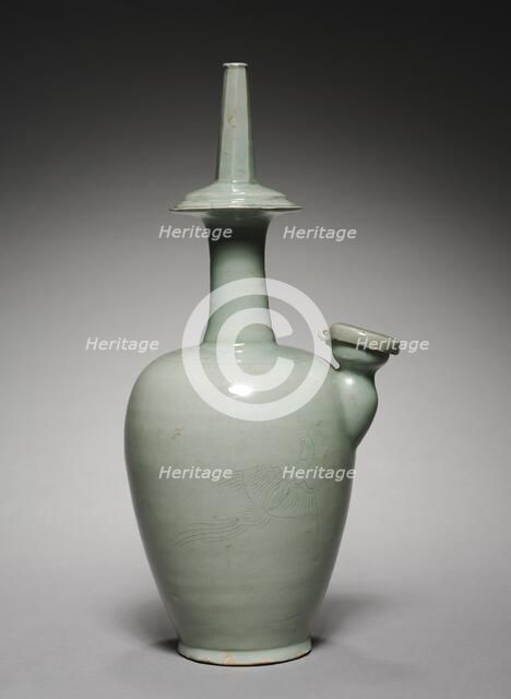 Water Ewer for Rituals (Kundika) with Incised Parrot Design, 1100s. Creator: Unknown.