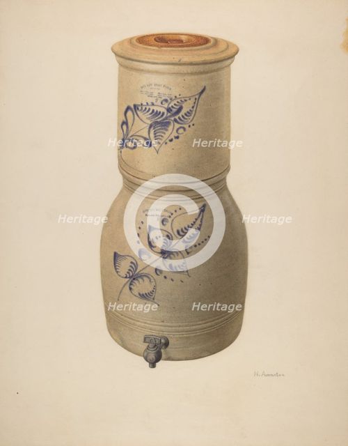 Water Filter and Cooler, c. 1938. Creator: Nicholas Amantea.