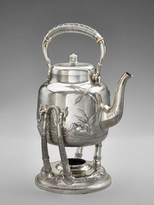 Water kettle with lid and stand, 1881. Creators: Dominick and Haff, Giles Brothers and Company