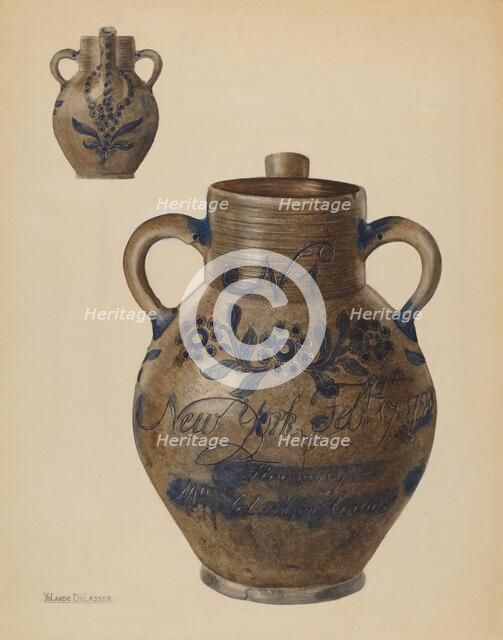 Water Jug, 1935/1942. Creator: Yolande Delasser.