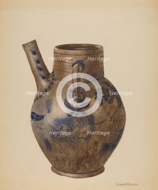 Water Jug, c. 1936. Creator: Yolande Delasser.