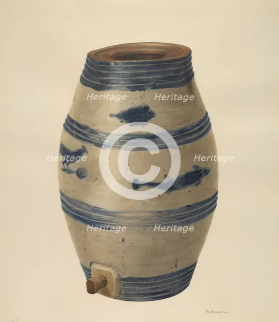 Water or Wine Jug, c. 1939. Creator: Nicholas Amantea.