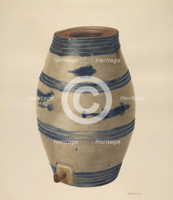 Water or Wine Jug, c. 1939. Creator: Nicholas Amantea.