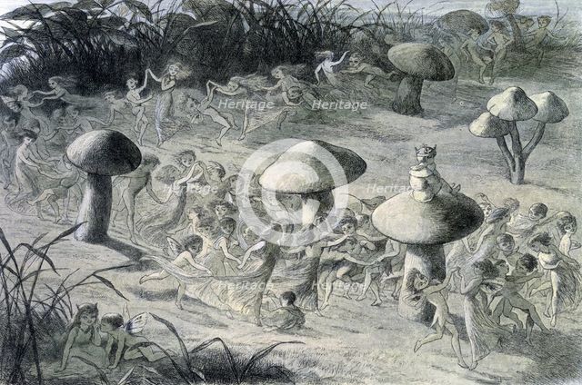 'Water lilies and water fairies of the period', c1869-c1870. Creator: Richard Doyle.